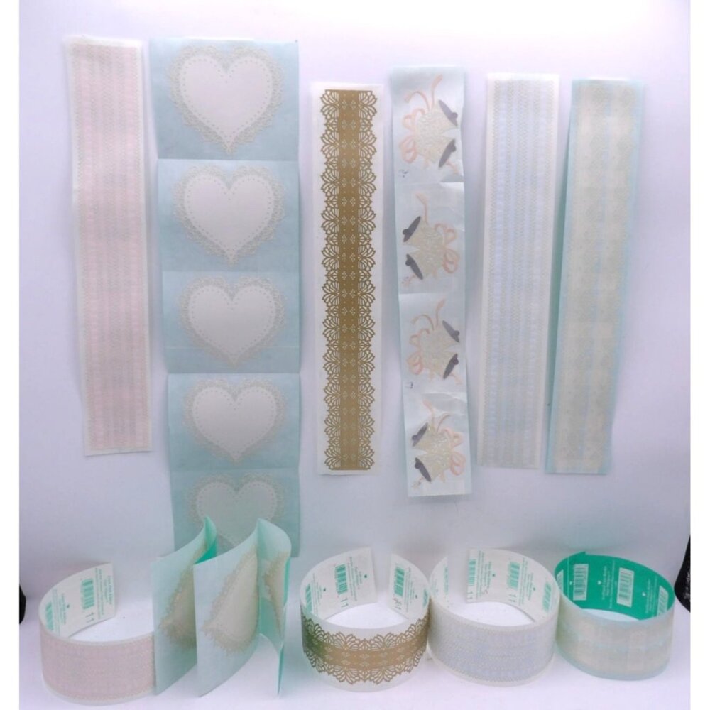Paper Whispers Stickers Paper Ribbon, Lace, Wedding Bells, Hearts Scrapbooking